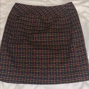 Loft midi skirt (black w pink/yellow/blue pattern)